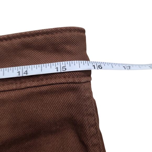 QUINCE Rust Organic Stretch Cotton Twill Wide Leg Cropped Pants size 30 - Picture 9 of 9